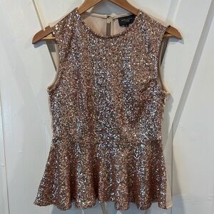 Artee Couture Nordstrom Sequin Sparkle Peplum Top Size Medium